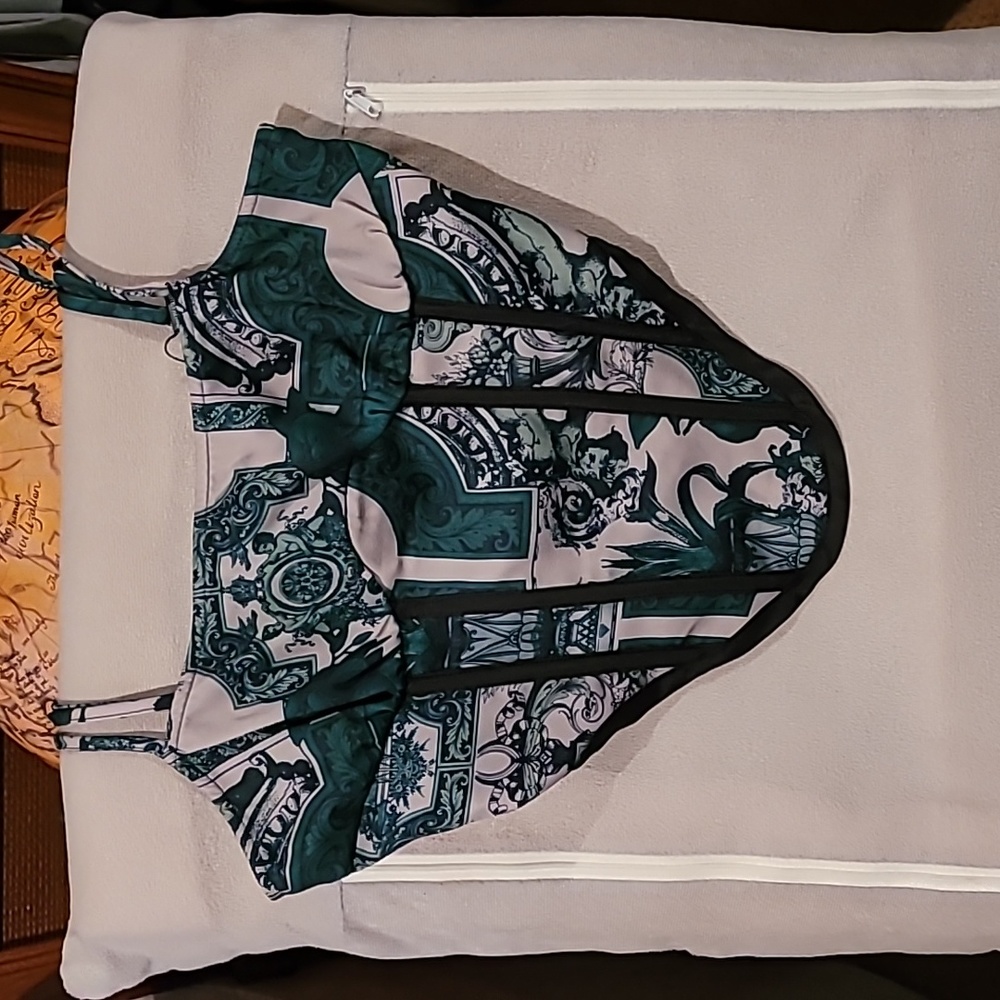 Renaissance prinylt corset top